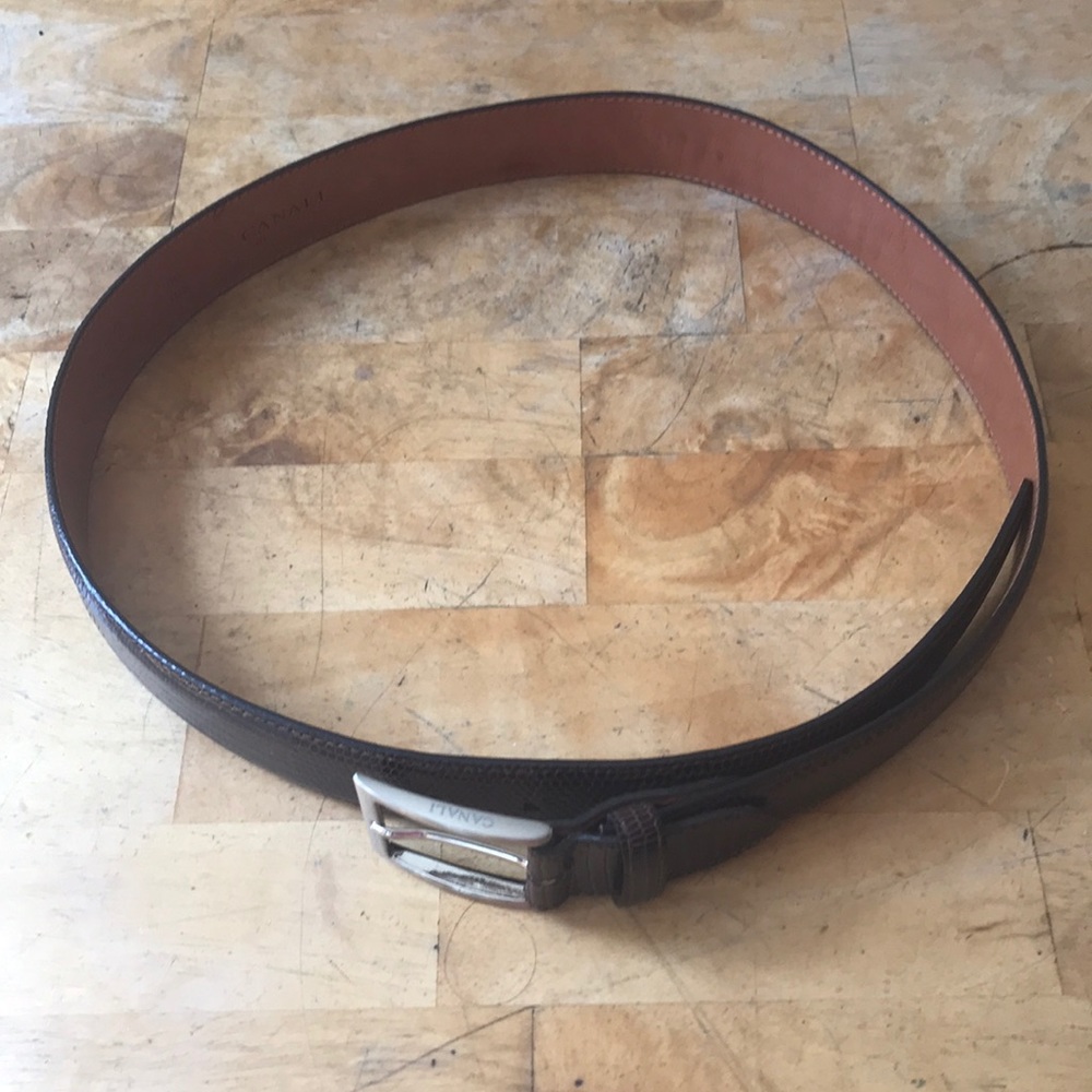 Canali belt. Lizard skin. Brown. Size 90/105 cm
